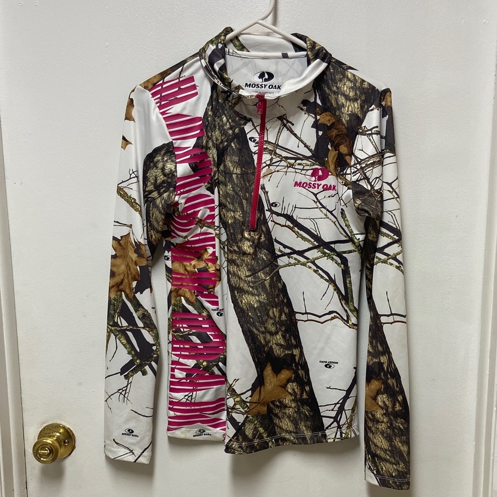 Mossy Oak Women's Camo Shirt with Pink Accents